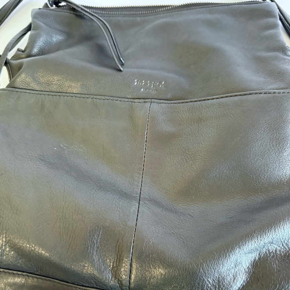 Margot Black Leather Shoulder Purse - Picture 2 of 9